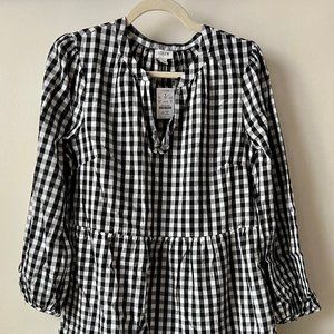 J Crew Cotton poplin tiered ruffle mini dress, size Medium